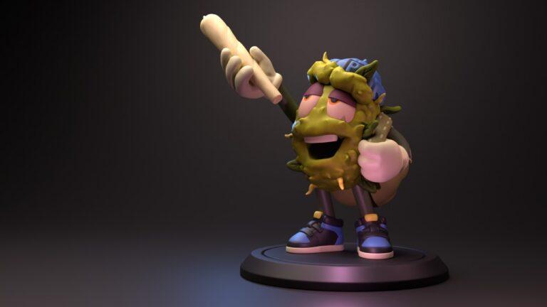 Peewees Friends Adam Green Figurine Joint Holder 3D render