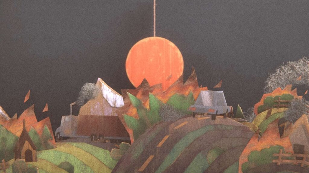 Alex Nicol Poppip Simple Fires Cardboard stop motion animation still