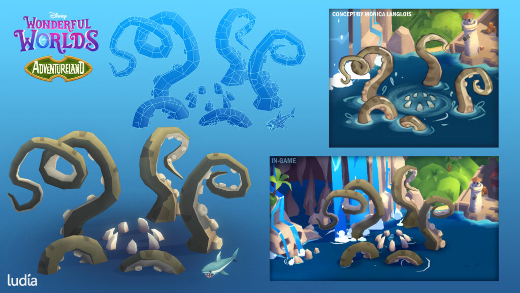 Disney Wonderful Worlds Environment 3D Art Adventureland Kraken