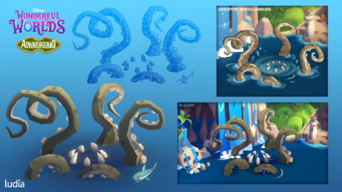 Disney Wonderful Worlds Environment 3D Art Adventureland Kraken